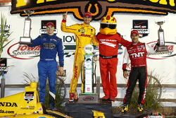 Race winner Ryan Hunter-Reay, second place Josef Newgarden, third place Tony Kanaan
