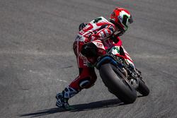 Davide Giugliano retrieving his bike