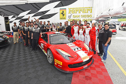 Team celebration for #777 Ferrari Quebec Ferrari 458: Emmanuel Anassis