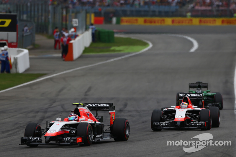 Max Chilton, Marussia F1 Takımı MR03 ve takım arkadaşı Jules Bianchi, Marussia F1 Takımı MR03
