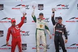 Podium: Tony Kanaan, Chip Ganassi Racing Chevrolet and Mike Conway, Ed Carpenter Racing Chevrolet an