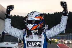 Oliver Webb celebrates victory