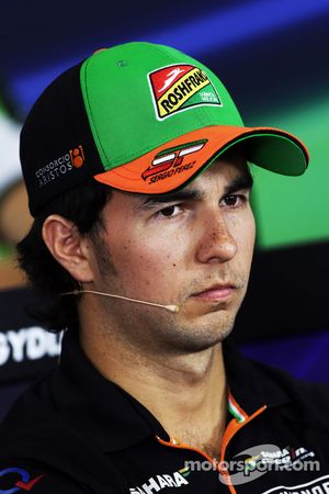 Sergio Perez, Sahara Force India F1, in de FIA-persconferentie