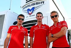 Jules Bianchi, Marussia F1 Team with Alexander Rossi, Marussia F1 Team Reserve Driver and Max Chilton, Marussia F1 Team