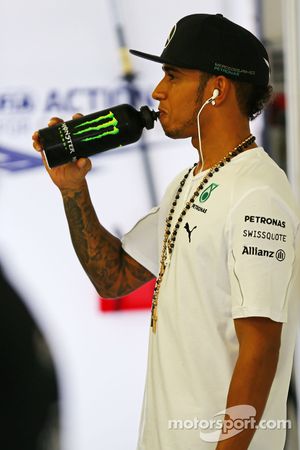 Lewis Hamilton, Mercedes AMG F1, no desfile dos pilotos