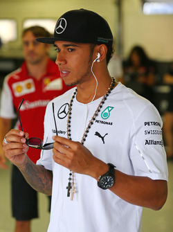 Lewis Hamilton, Mercedes AMG F1 on the drivers parade.