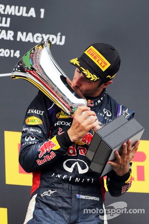 Daniel Ricciardo, Red Bull Racing celebrates on the podium