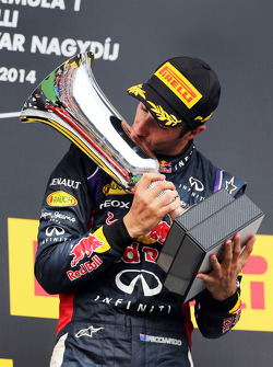 Daniel Ricciardo, Red Bull Racing celebrates on the podium