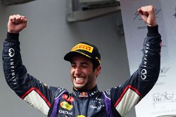 Daniel Ricciardo, Red Bull Racing celebrates on the podium