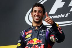 Daniel Ricciardo, Red Bull Racing celebrates on the podium