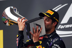 Daniel Ricciardo, Red Bull Racing celebrates on the podium