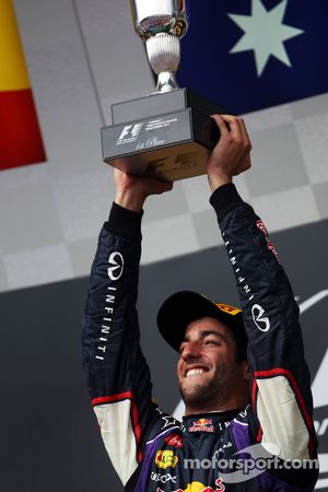Daniel Ricciardo, Red Bull Racing celebrates on the podium