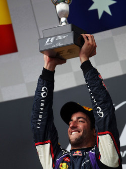 Daniel Ricciardo, Red Bull Racing celebrates on the podium