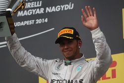 Lewis Hamilton, Mercedes AMG F1 celebrates his third position on the podium