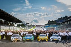 BMW Motorsport celebrates top four positions: race winner Marco Wittmann, BMW Team RMG BMW M4 DTM, second place Augusto Farfus, BMW Team RBM BMW M4 DTM, third place Timo Glock, BMW Team MTEK BMW M4 DTM, fourth place Martin Tomczyk, BMW Team Schnitzer BMW