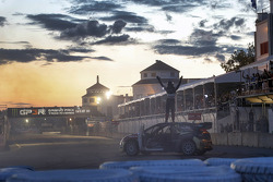 Winner Petter Solberg celebrates