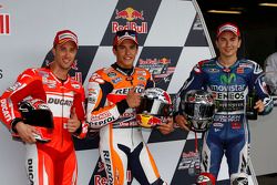 Polesitter Marc Marquez, second place Andrea Dovizioso, third place Jorge Lorenzo