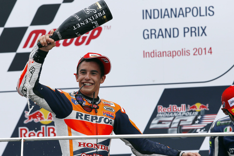 Il vincitore della gara Marc Marquez, pilota del Repsol Honda Team HRC