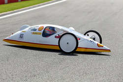 Fernando Alonso, Scuderia Ferrari drives a car from the Shell Eco Marathon