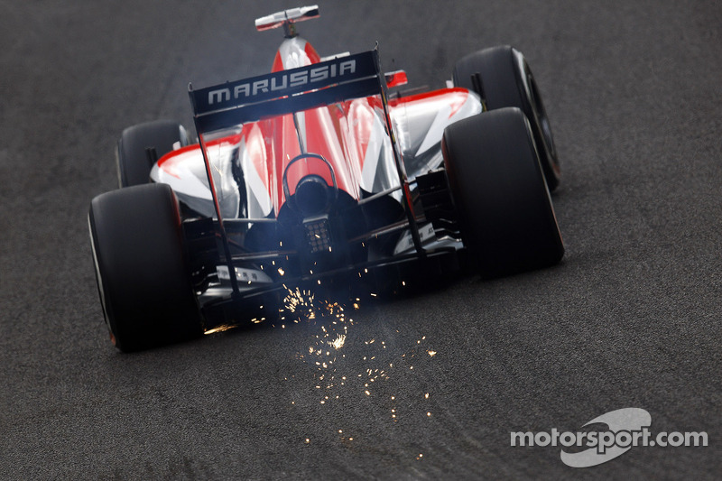 Jules Bianchi, Marussia F1 Team MR03 scintille sparse per la Eau Rouge