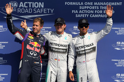 Sebastian Vettel, Red Bull Racing, Nico Rosberg, Mercedes AMG F1 Team and Lewis Hamilton, Mercedes AMG F1 Team