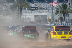 #77 Volkswagen Andretti Rallycross Volkswagen Polo: Scott Speed and #34 Volkswagen Andretti Rallycross Volkswagen Polo: Tanner Foust