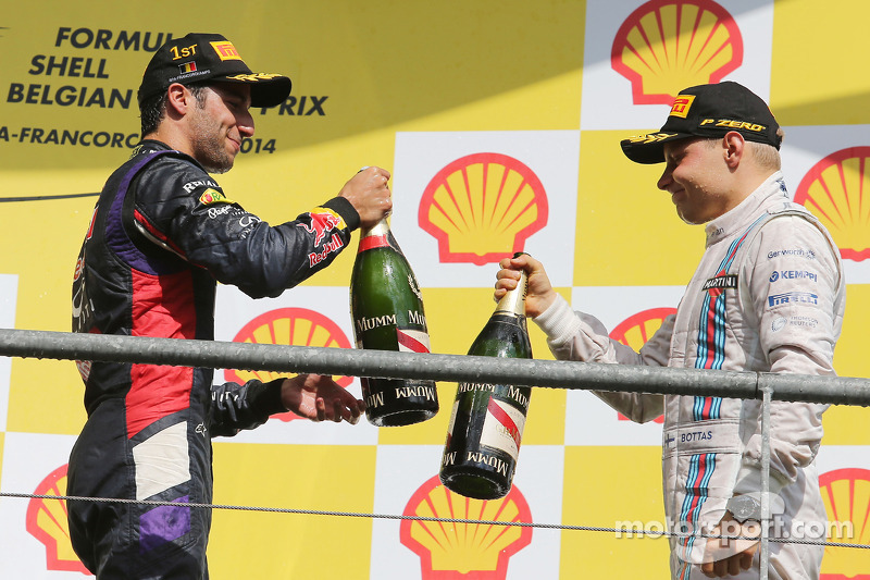 Victoria de Daniel Ricciardo, Red Bull Racing 08, en el GP de Bélgica 2014