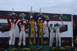 #94 Turner Motorsport BMW Z4: Dane Cameron Paul Dalla Lana, Markus Palttala, #63 Scuderia Corsa Ferrari 458 Italia: Alessandro Balzan & Jeff Westphal, #27 Dempsey Racing Porsche 911 GT America: Patrick Dempsey & Andrew Davis