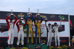 #94 Turner Motorsport BMW Z4: Dane Cameron Paul Dalla Lana, Markus Palttala, #63 Scuderia Corsa Ferrari 458 Italia: Alessandro Balzan & Jeff Westphal, #27 Dempsey Racing Porsche 911 GT America: Patrick Dempsey & Andrew Davis