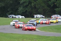 #62 Risi Competizione Ferrari F458: Giancarlo Fisichella, Pierre Kaffer leads at the start