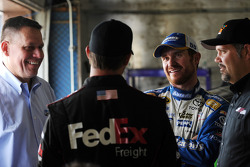 ene Stefanyshyn, NASCAR Vice President of Innovation and Racing Development, with Denny Hamlin, Brian Vickers and crew chief Darian Grubb