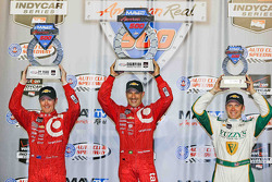 Podium: race winner Tony Kanaan, second place Scott Dixon, third place Ed Carpenter