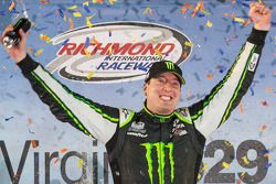 Race winner Kyle Busch celebrates