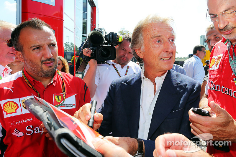 Luca di Montezemolo, presidente de Ferrari con los medios