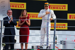 Felipe Massa, Williams celebrates his third position on the podium