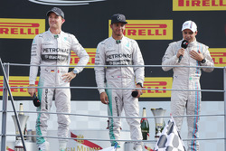 Podium: Race winner Lewis Hamilton, Mercedes AMG F1, second place; Nico Rosberg, Mercedes AMG F1 and Felipe Massa, Williams F1