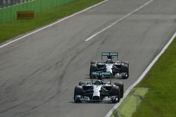 Nico Rosberg, Mercedes AMG F1 W05 leads team mate Lewis Hamilton, Mercedes AMG F1 W05 shortly before out braking himself at the first chicane