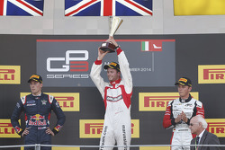 Race winner Dean Stoneman, second place Alex Lynn, and third place Marvin Kirchhofer