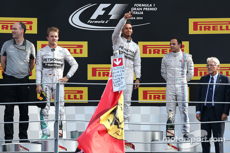 2014: 1. Lewis Hamilton, 2. Nico Rosberg, 3. Felipe Massa