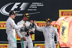 Podium: race winner Lewis Hamilton, second place Nico Rosberg, third place Felipe Massa