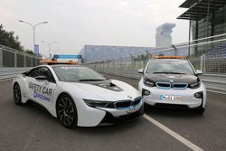 The BMW i8 and BMW i3 safety vehicles