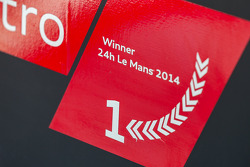 Le Mans 2014 winner decal on the #2 Audi Sport Team Joest Audi R18 E-Tron Quattro