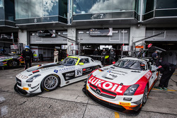 #84 HTP Motorsport Mercedes SLS AMG GT3: Harold Primat, Nico Verdonck, Bernd Schneider, #85 HTP Motorsport Mercedes SLS AMG GT3: Maximilian Buhk, Sergei Afanasiev, Stef Dusseldorp