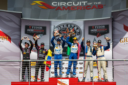 P class podium: first place Scott Pruett, Memo Rojas, second place Gustavo Yacaman, Alex Brundle, third place Joao Barbosa, Christian Fittipaldi
