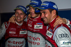 LMP1 winners Marcel Fässler, Andre Lotterer, Benoit Tréluyer