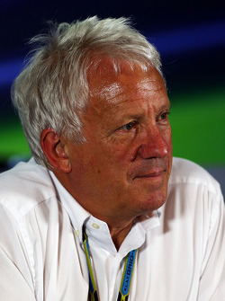 Charlie Whiting, FIA Delegate in a FIA Press Conference