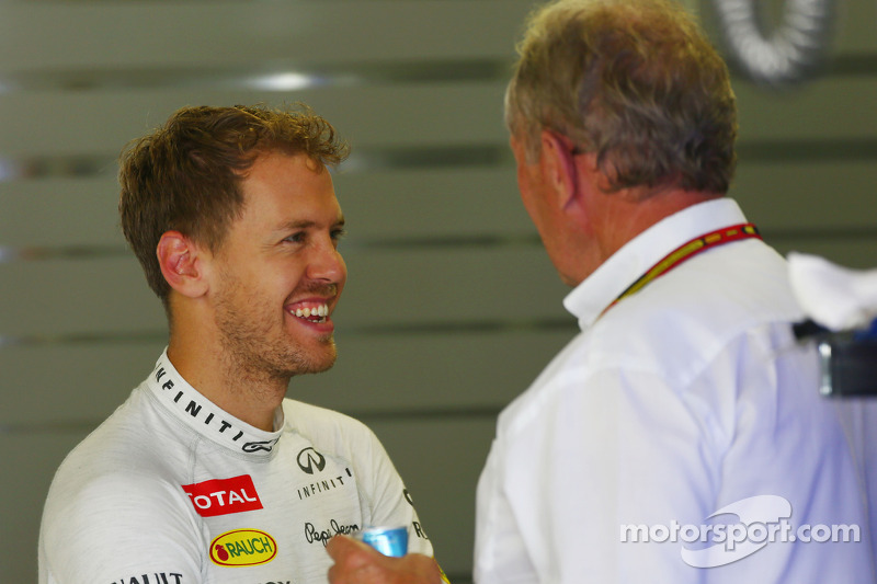 Sebastian Vettel, Red Bull Racing con Dr Helmut Marko, Red Bull Motorsport Consultor