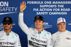 Polesitter Nico Rosberg, second place Lewis Hamilton, third place Valtteri Bottas