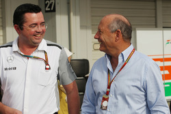 (L to R): Eric Boullier, McLaren Racing Director with Ron Dennis, McLaren Executive Chairman