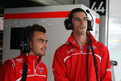 (L to R): Will Stevens, Marussia F1 Team Reserve Driver with Alexander Rossi, Marussia F1 Team Reserve Driver